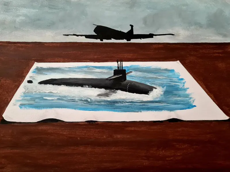 U292 Original Mixed-Media Painting – Nimrod Mr2 Aviation Art 1