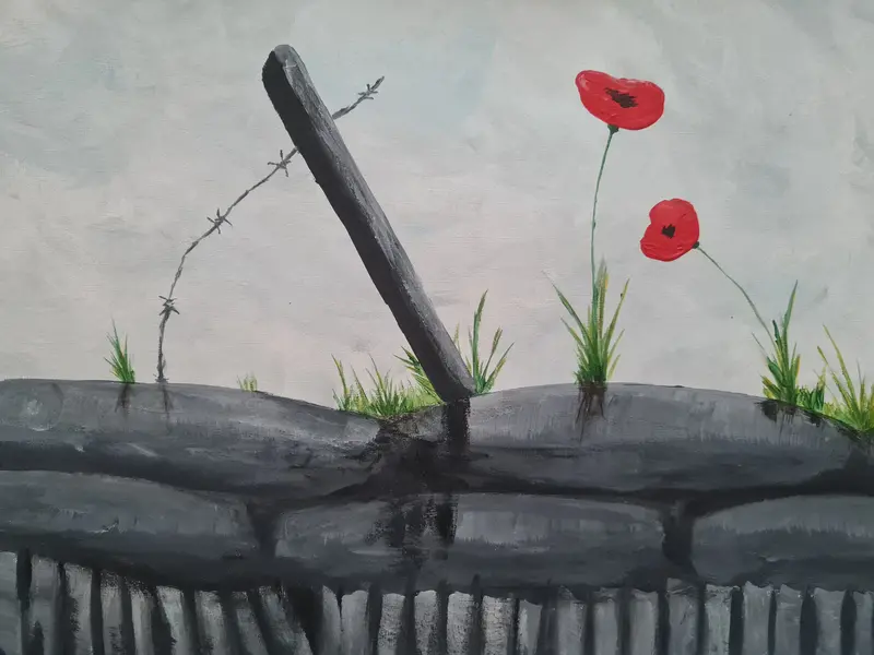 U562 Original Painting – Daytime Sentry Perspective 'What The Sentry Sees: Day' 1
