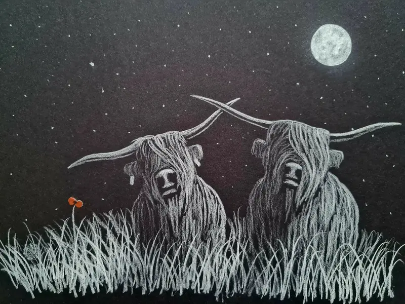 U639 Original Polychromo — 'Mooonlit Liaison' Night Scene 1