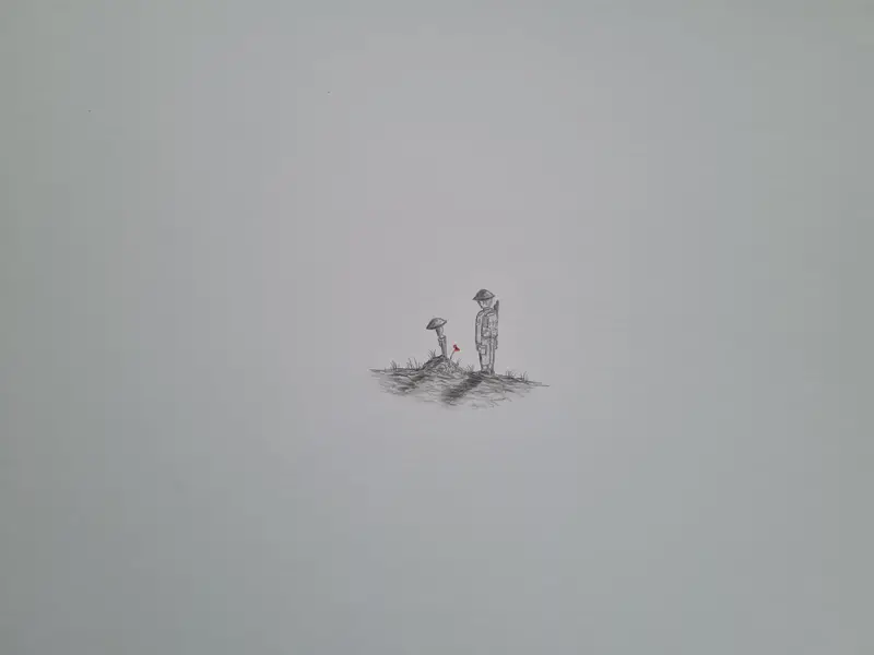 U696 Original Art Print — 'Paying Respect' — Less Is More Edition 1