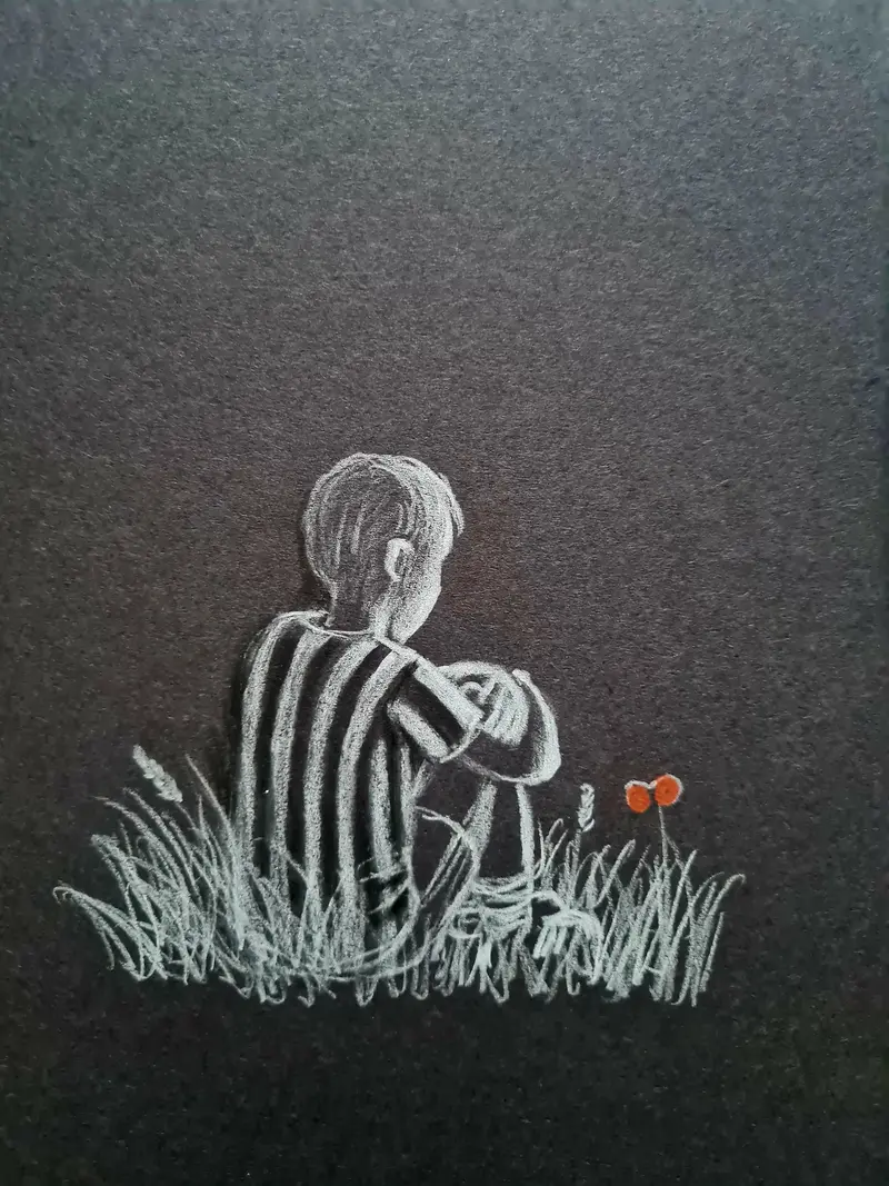 U701 Original Polychromo Drawing — 'Lonely Boy #5' 1