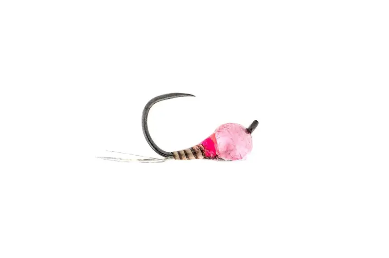 Umpqua Matchstick Quill Jig Fly – Pink Bead & Natural Hackle (3-Pack) 1