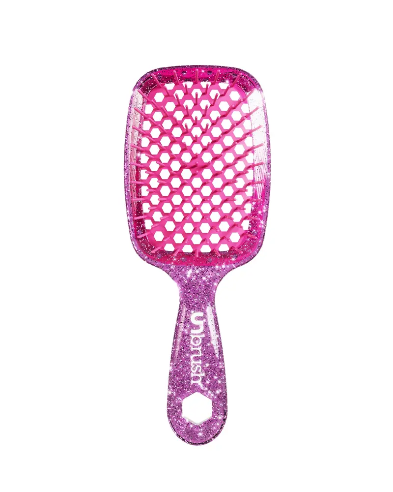 Unbrush Glitter Detangling Brush – Rose Quartz Metallic 1