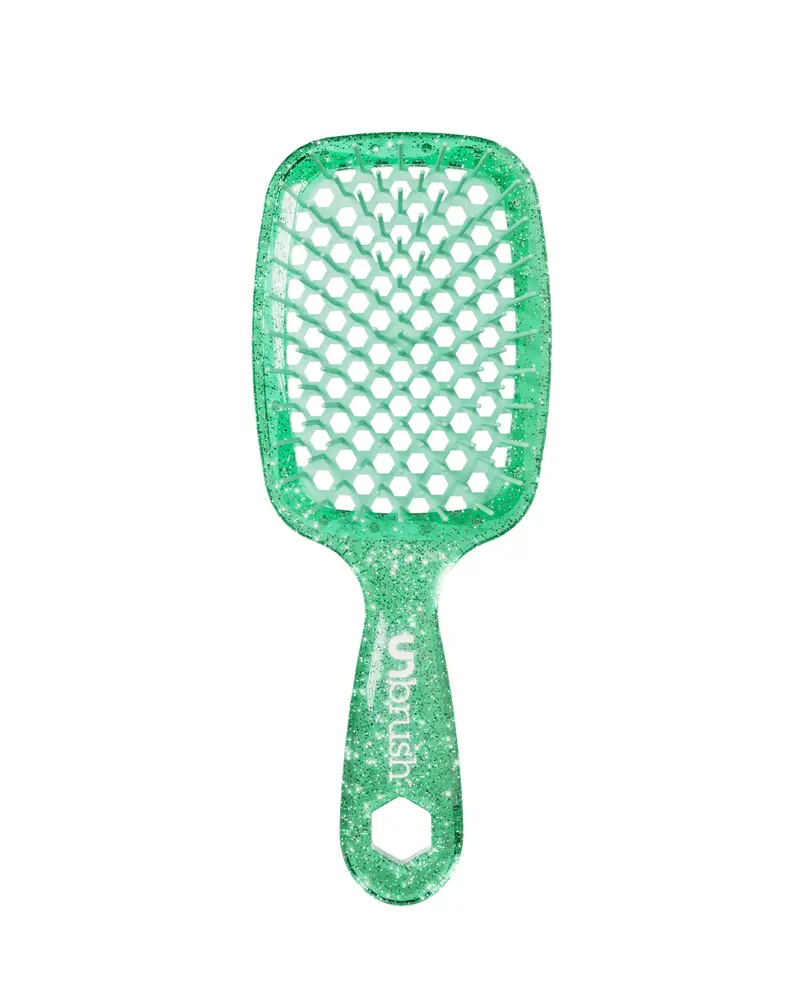 Unbrush Glitter Detangling Brush – Turquoise Shine 1