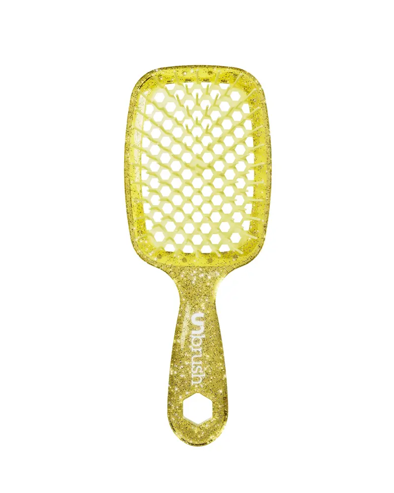 Unbrush Glitter Detangling Brush – Warm Amber Hue 1