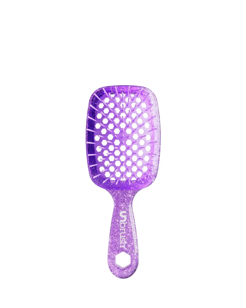 Unbrush Mini Glitter Detangling Brush – Amethyst Glow 1