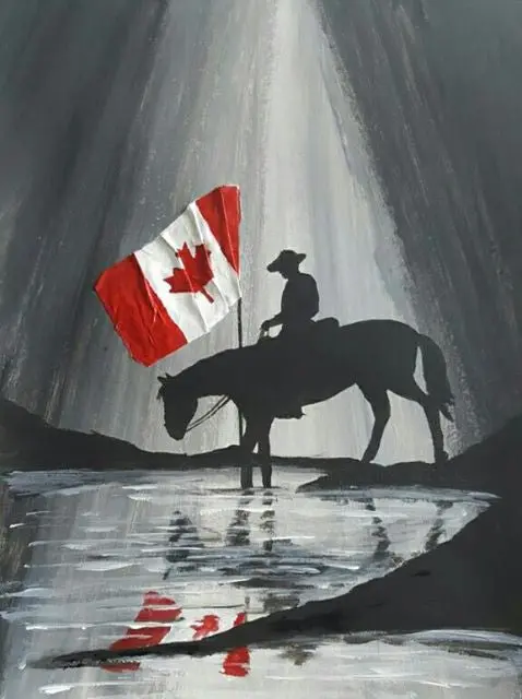Unique Original Painting: 'Mounties’ Reflection' (No. 150) 1