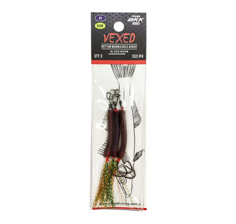 Vexed Bottom Worm Circle Assist Hooks – Size #6 1