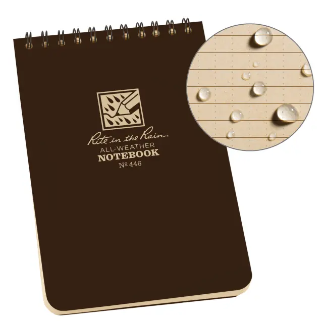 Weatherproof 4" X 6" Universal-Grid Notebook – Brown Cover (Model 446) 1
