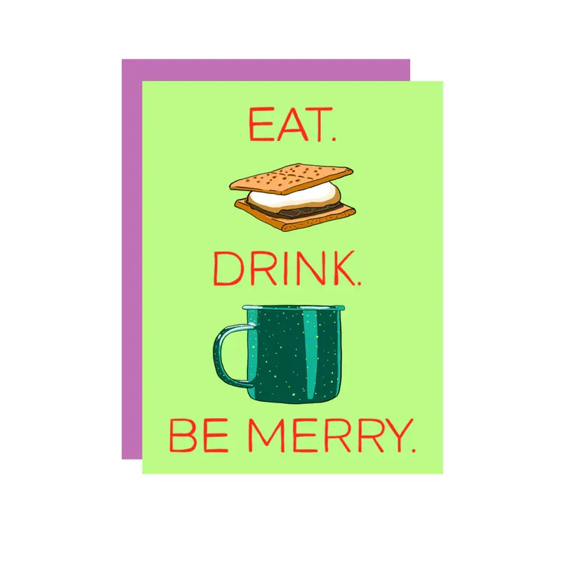 Wild Lettie 'Be Merry' Holiday Greeting Card 1