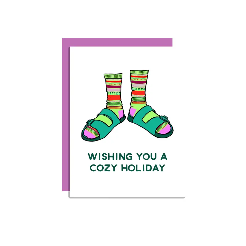 Wild Lettie ‘Cozy Holiday’ Artistic Greeting Card – Festive Design 1