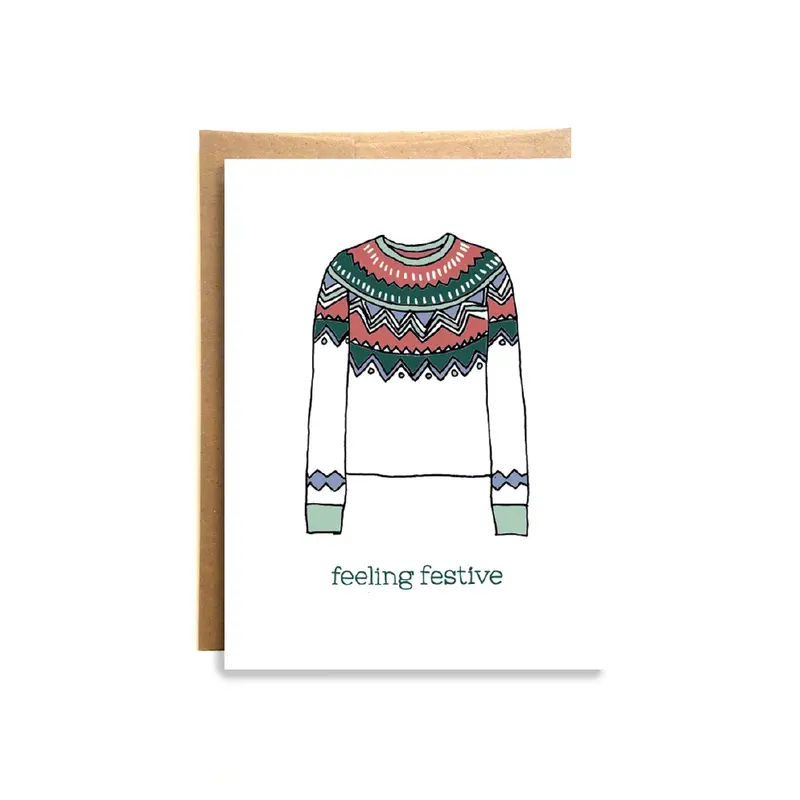 Wild Lettie Feeling Festive Seasonal Greeting Card 1