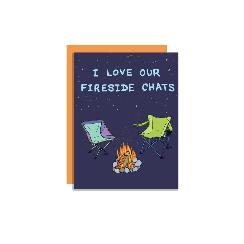 Wild Lettie 'Fireside Chats' Hand-Drawn Greeting Card 1