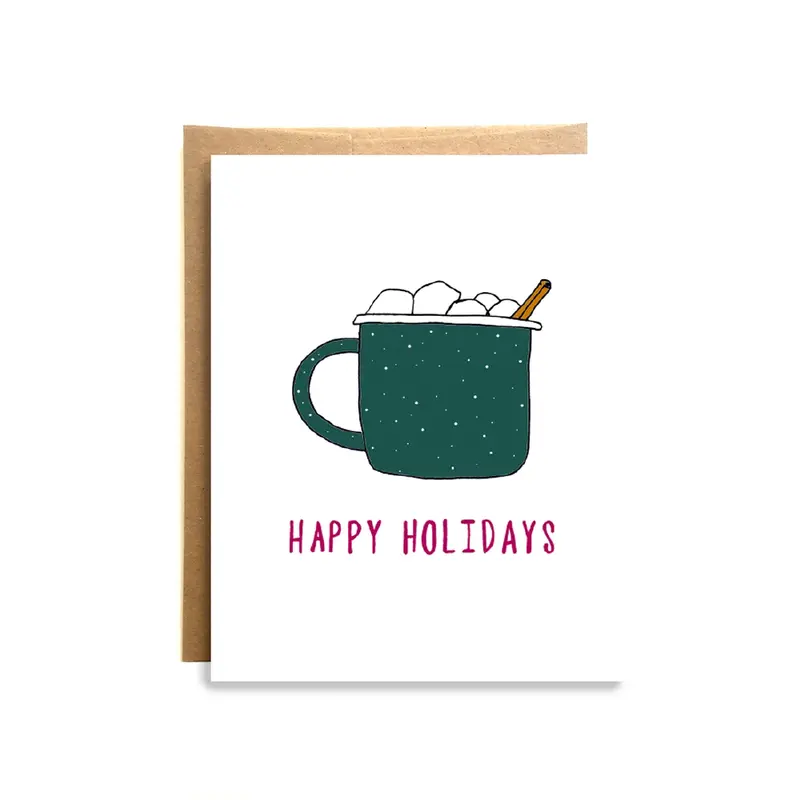 Wild Lettie Holiday Cocoa Cozy Greeting Card 1