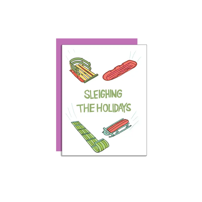 Wild Lettie Sleighing The Holidays Cheer Greeting Card 1
