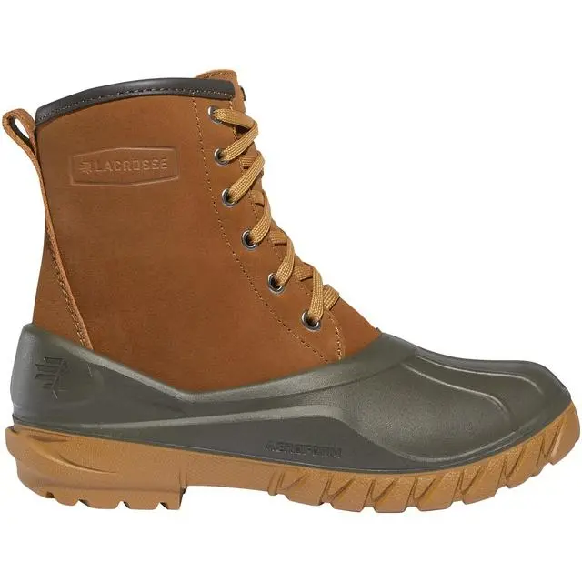 Women'S Clay Brown Shearling Mid-Cut Boot With Lace-Up Closure – Aero Timber Design 1