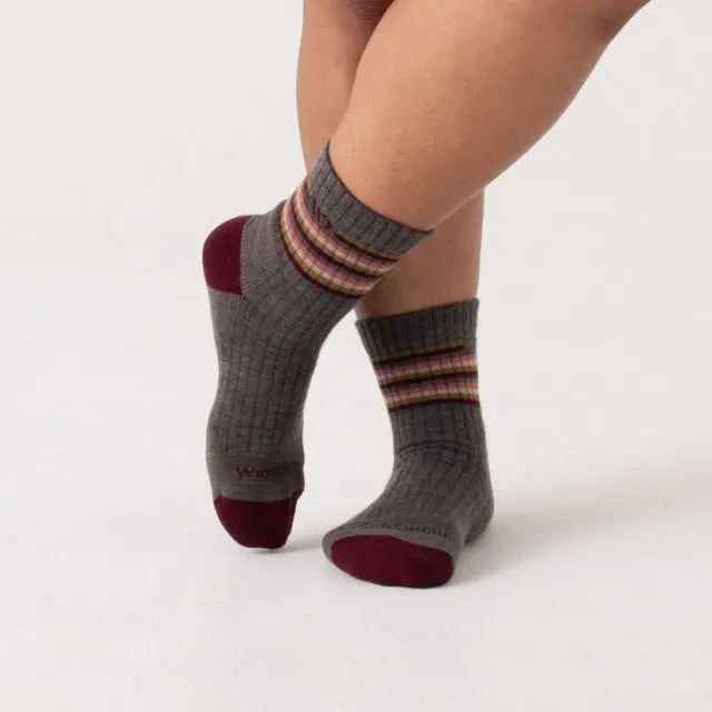 Women’S Striped Cushioned Micro Crew Socks