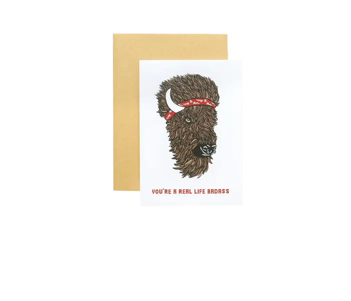 Woosah Outfitters Real Life Badass Card – Bold, Witty Outdoor Appreciation Card 1