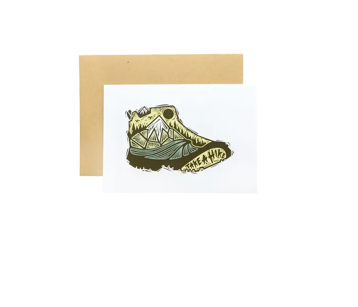 Woosah Outfitters Take A Hike Card – Playful Hiking-Themed Greeting 1