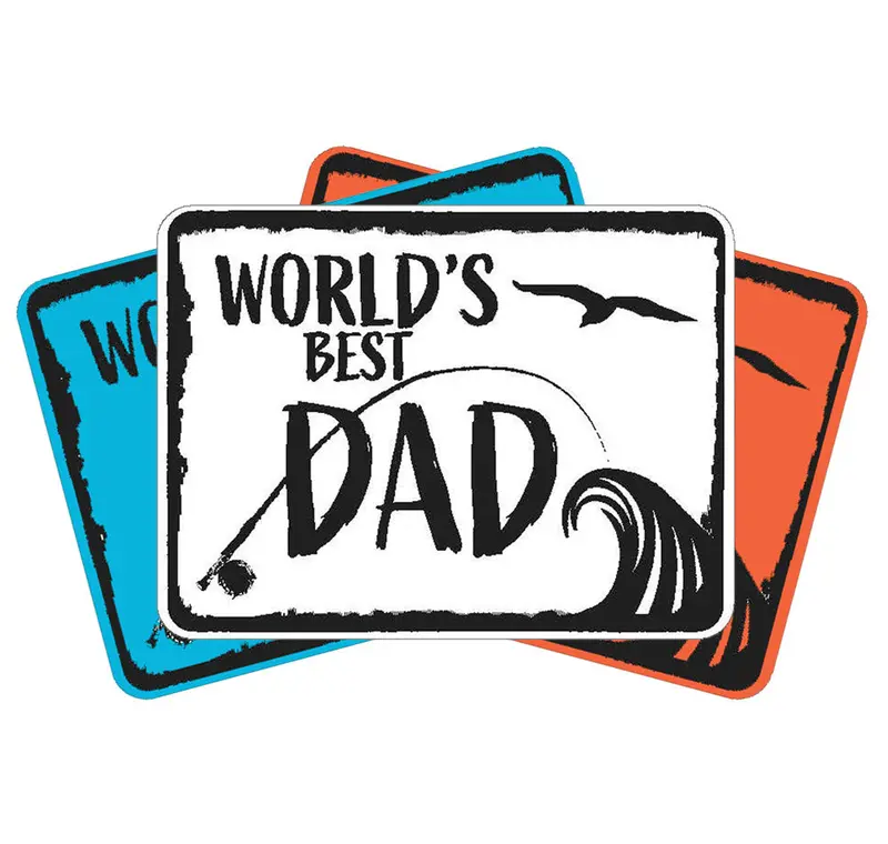 'World'S Best Dad' Premium Vinyl Decal Sticker Pack 1